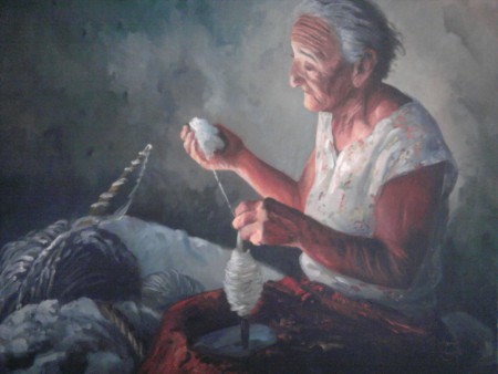 abuela hilando